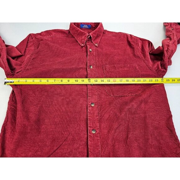 Pendleton Size Medium Mens Burgundy Corduroy Button Down Long Sleeve Shirt - Picture 3 of 10